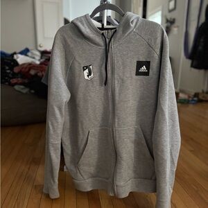 Adidas MN United FC Gray Men's Zip-Up Hooded Sweatshirt